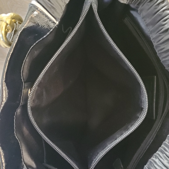 VINTAGE COACH, Ashley Gathered Satin Carryall Tote. BLACK, - Picture 14 of 15